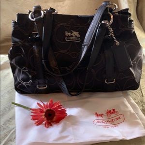 Coach black fabric C bag
